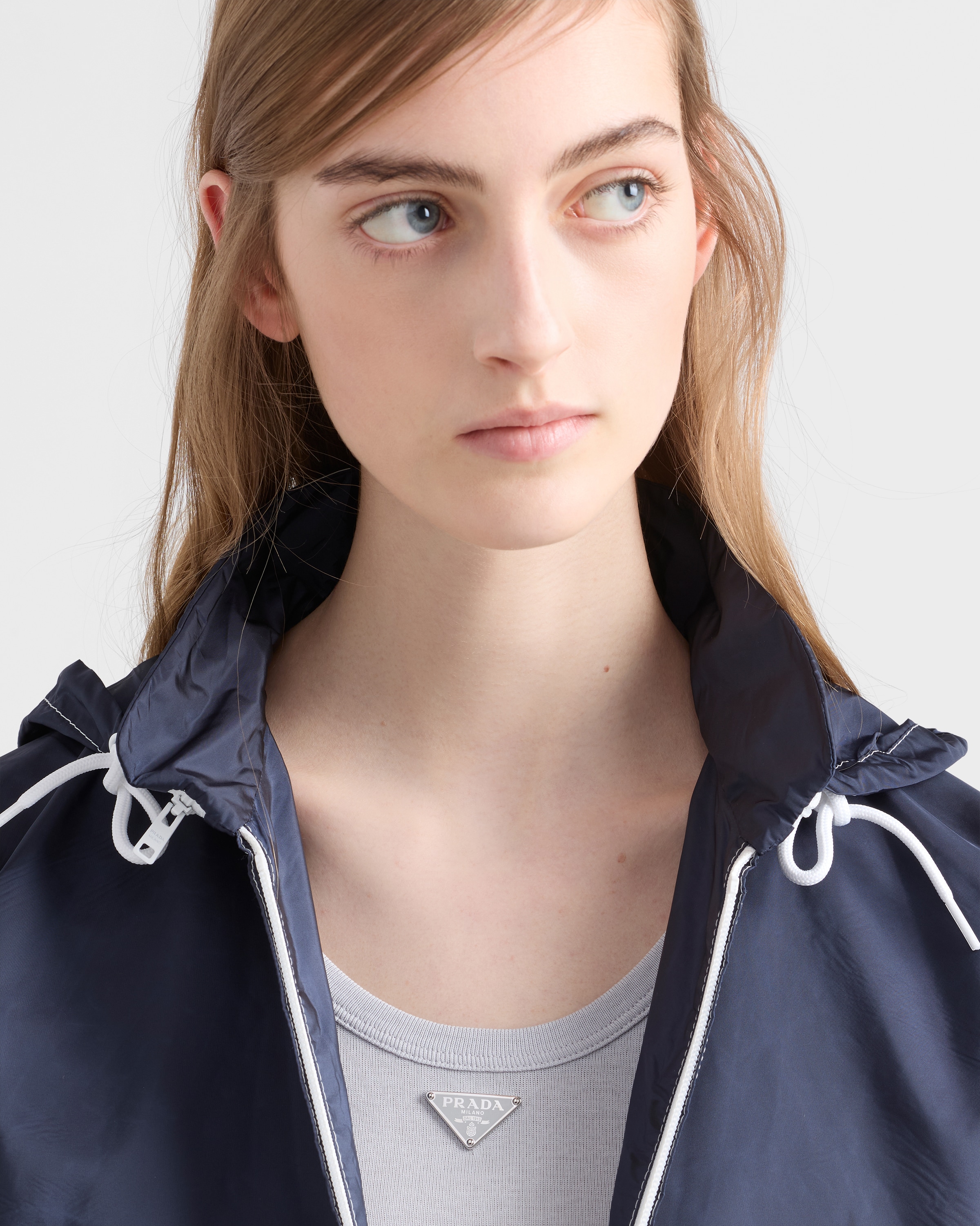 Marble Gray Ribbed Knit Tank Top | PRADA - United States
