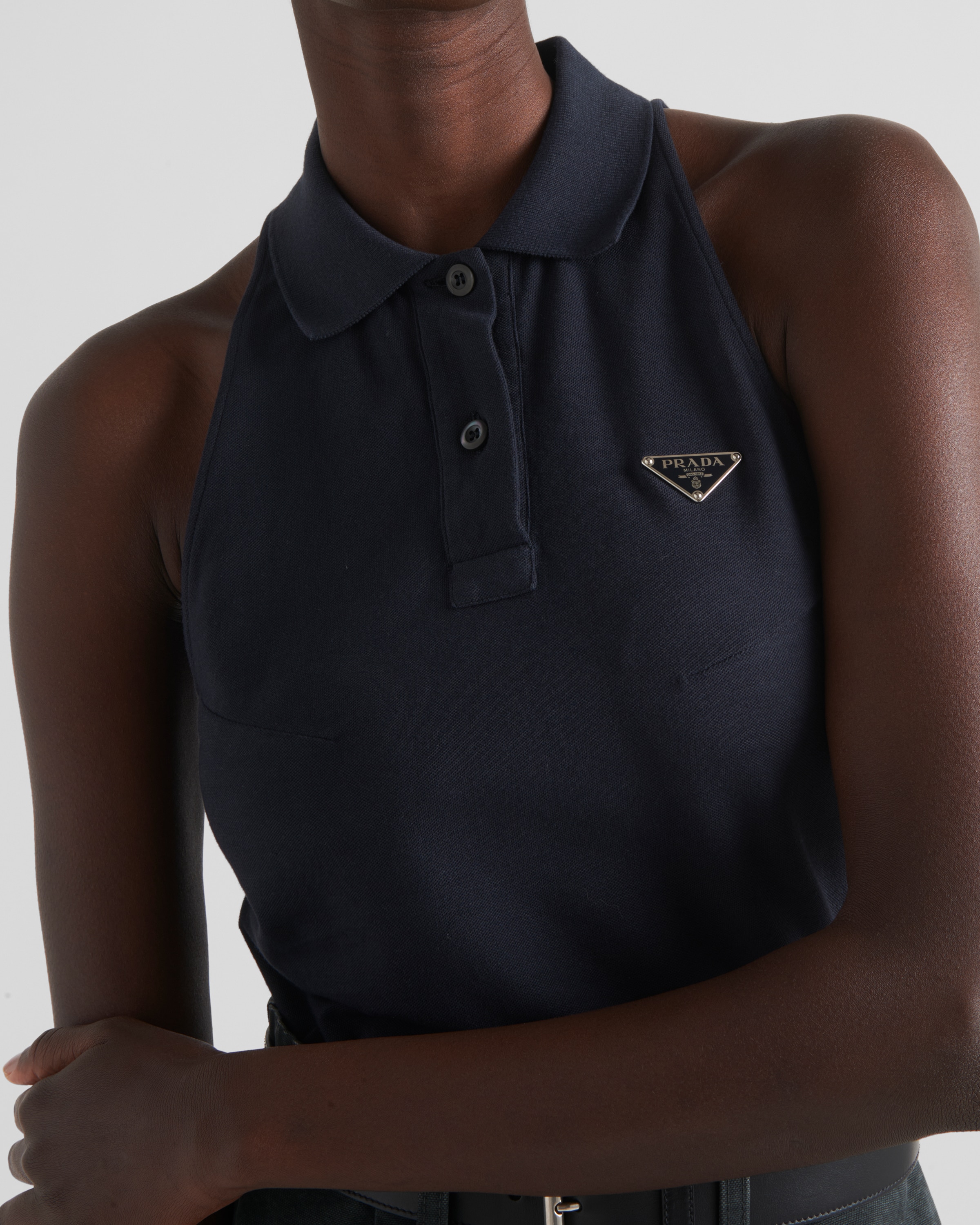 Navy Piqué polo shirt | PRADA Navy Piqué polo shirt | PRADA
