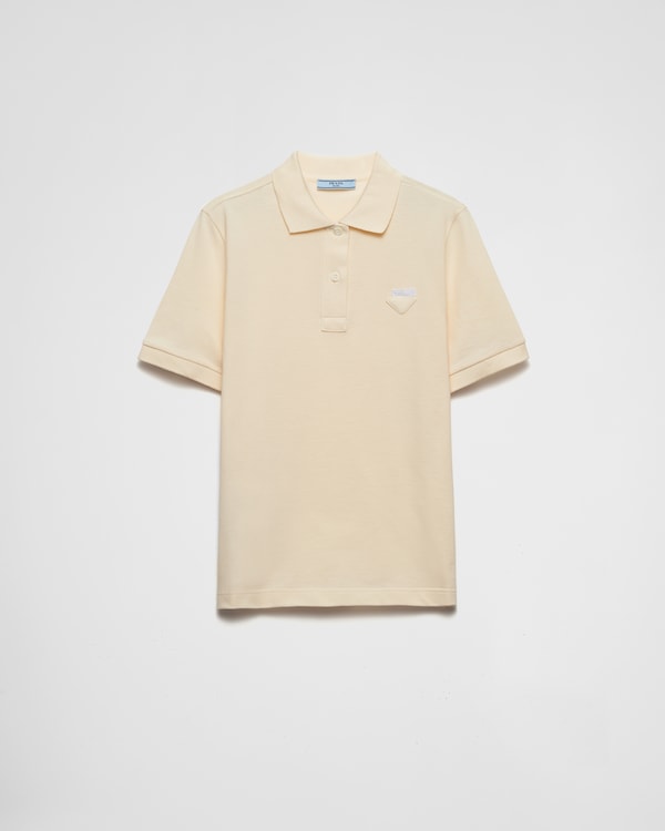 ホワイト エンブロイダリー ジャージー Tシャツ | PRADA