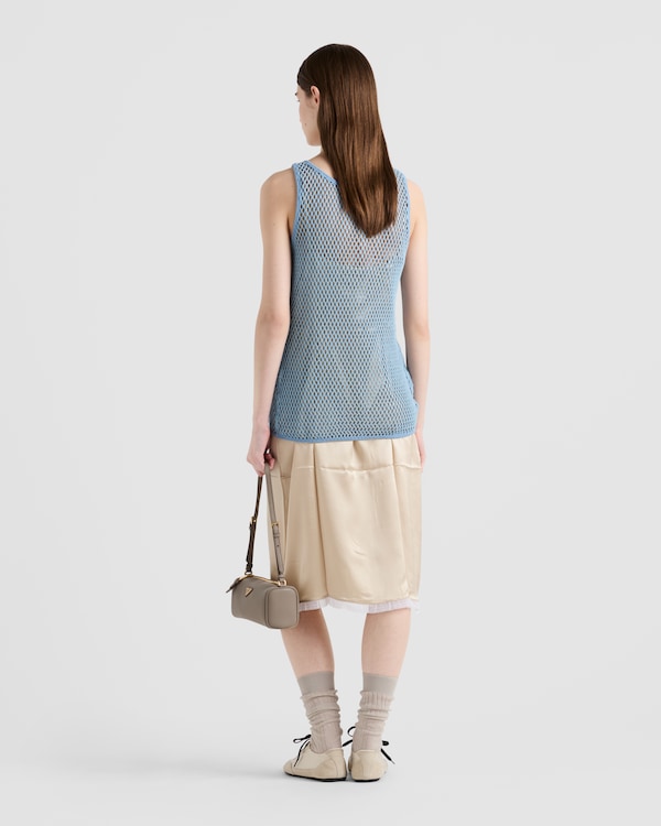 Sleeveless cotton mesh top Sleeveless cotton mesh top