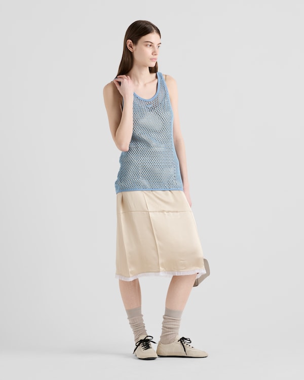 Sleeveless cotton mesh top Sleeveless cotton mesh top