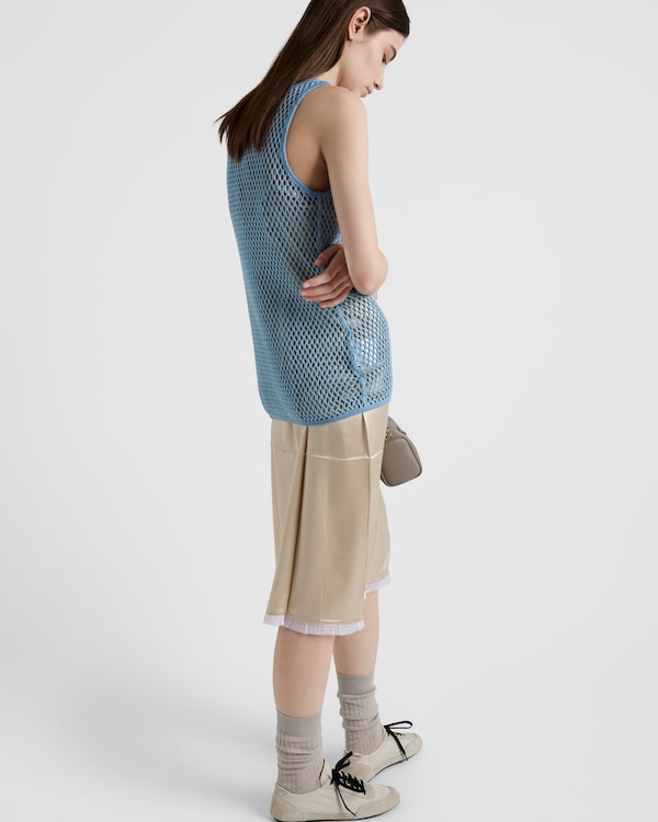 Sleeveless cotton mesh top Sleeveless cotton mesh top