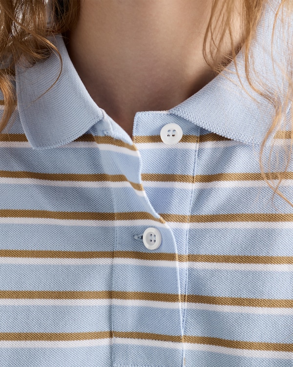 クロップド ストライプピケ ポロシャツ クロップド ストライプピケ ポロシャツ