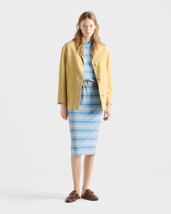 Polo de piqué con estampado a rayas - Azul claro Polo de piqué con estampado a rayas - Azul claro