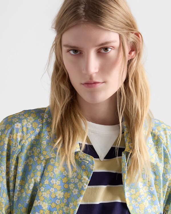 Bayadere striped lisle cotton T-shirt - Blue/Cream Bayadere striped lisle cotton T-shirt - Blue/Cream