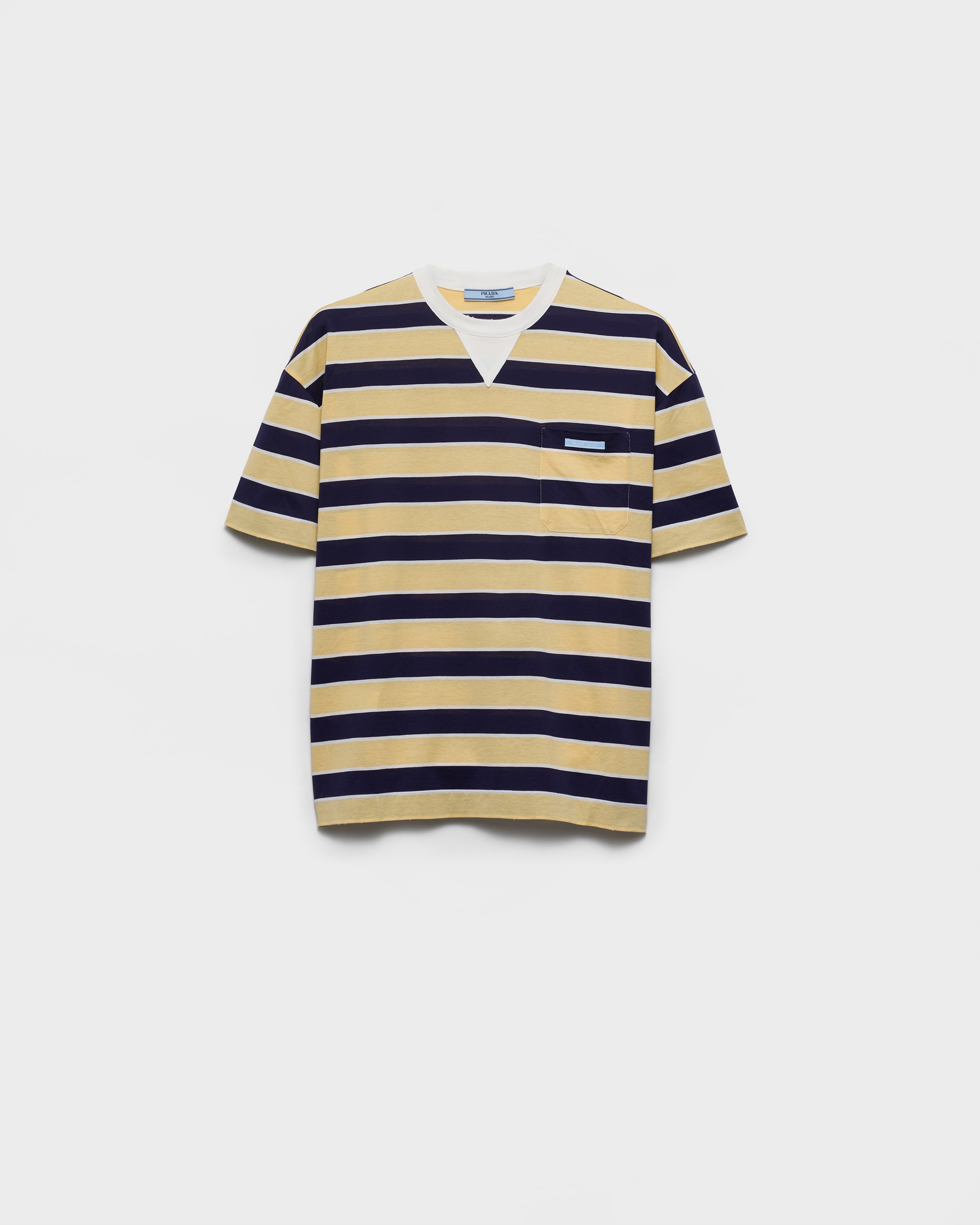 Bayadere striped lisle cotton T-shirt