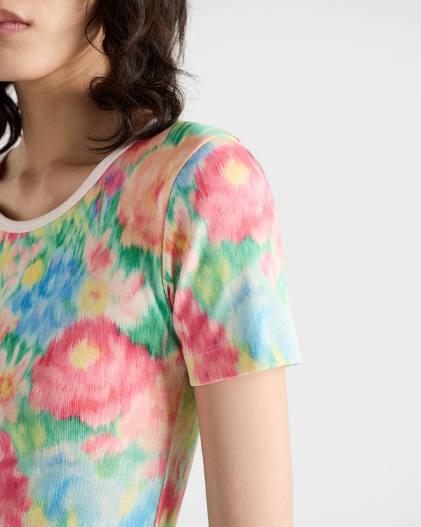 印花罗纹针织棉质T恤 印花罗纹针织棉质T恤