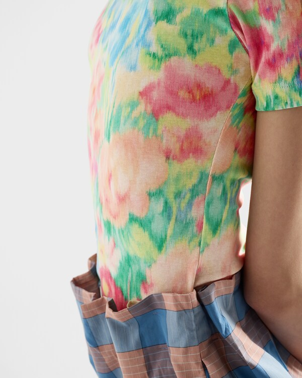 印花罗纹针织棉质T恤 印花罗纹针织棉质T恤