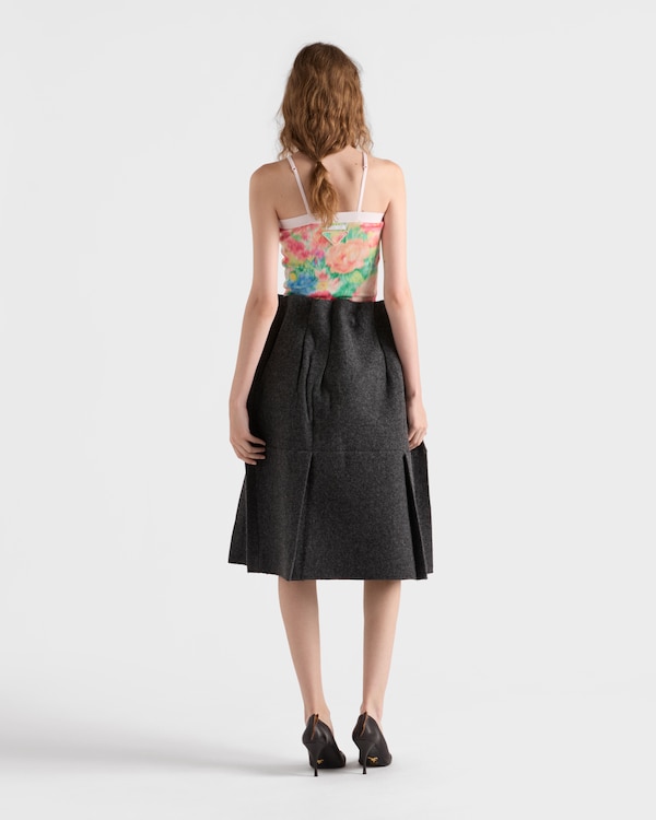 Ribbed knit cotton top with floral print Ribbed knit cotton top with floral print