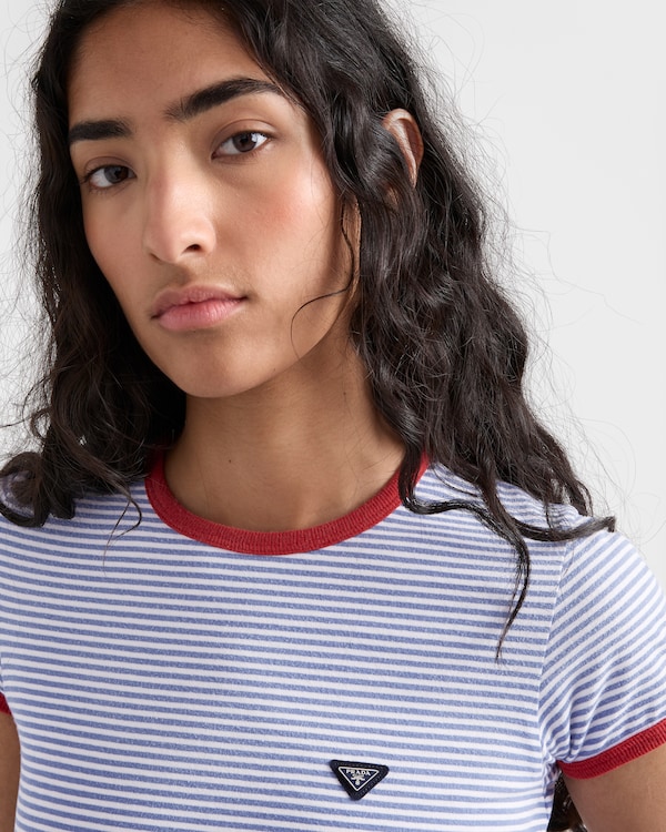 Striped jersey T-shirt - Periwinkle/Red Striped jersey T-shirt - Periwinkle/Red