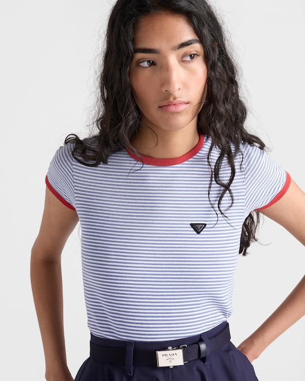 Striped jersey T-shirt - Periwinkle/Red Striped jersey T-shirt - Periwinkle/Red