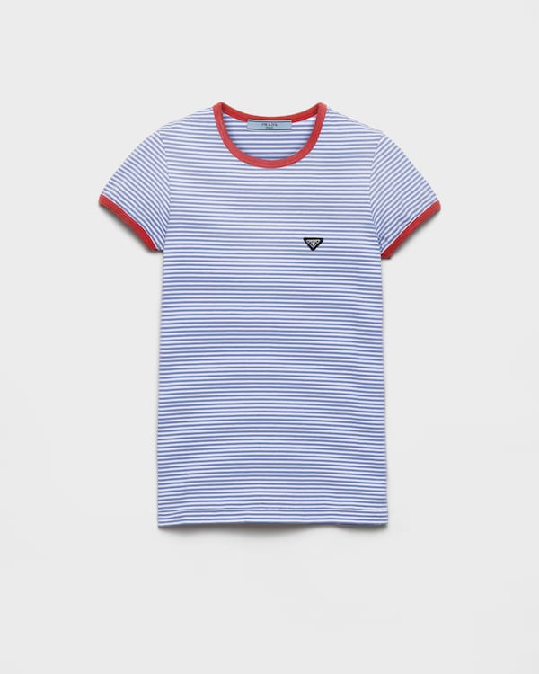 Striped jersey T-shirt - Periwinkle/Red Striped jersey T-shirt - Periwinkle/Red