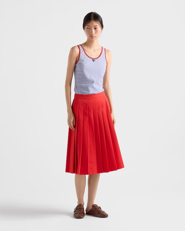 Striped cotton jersey tank top - Periwinkle/Red Striped cotton jersey tank top - Periwinkle/Red