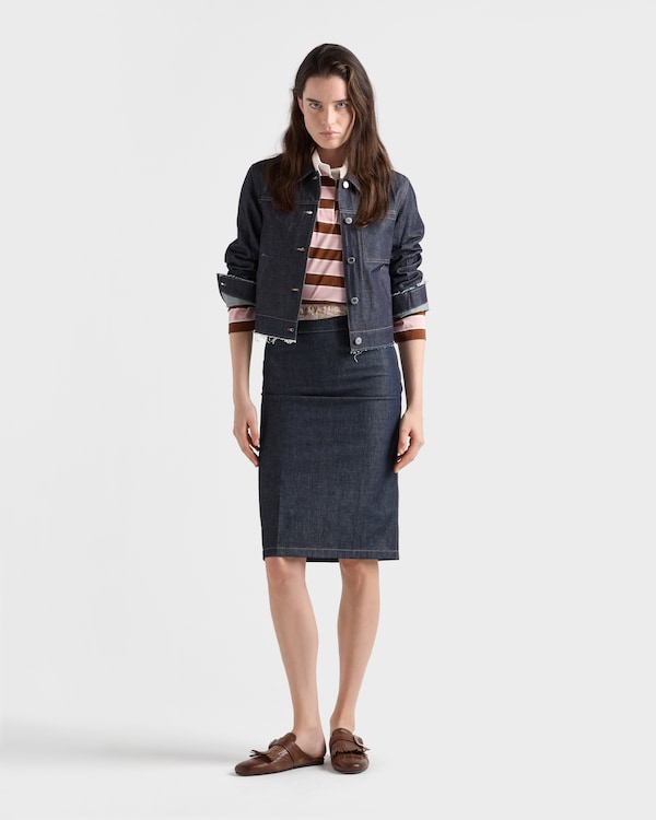 Camiseta de manga larga en algodón lisle con estampado bayadere - Alabastro/Tabaco Camiseta de manga larga en algodón lisle con estampado bayadere - Alabastro/Tabaco