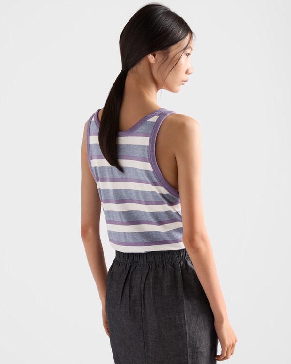 Bayadere stripe jersey tank top - Blue/Iris Bayadere stripe jersey tank top - Blue/Iris