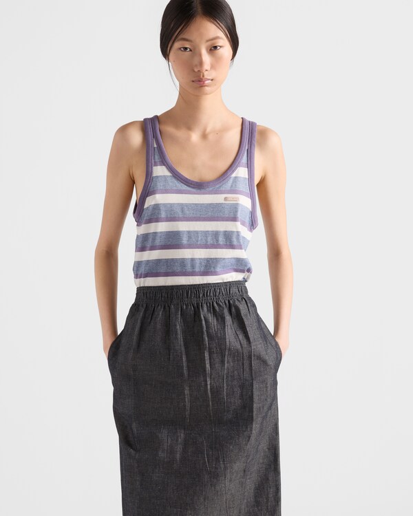 Bayadere stripe jersey tank top - Blue/Iris Bayadere stripe jersey tank top - Blue/Iris