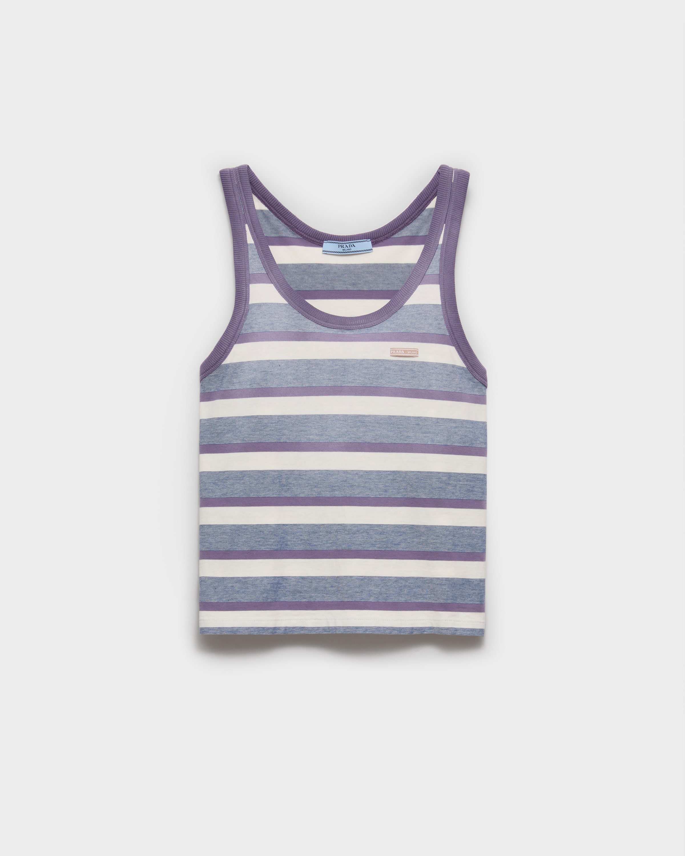 Bayadere stripe jersey tank top