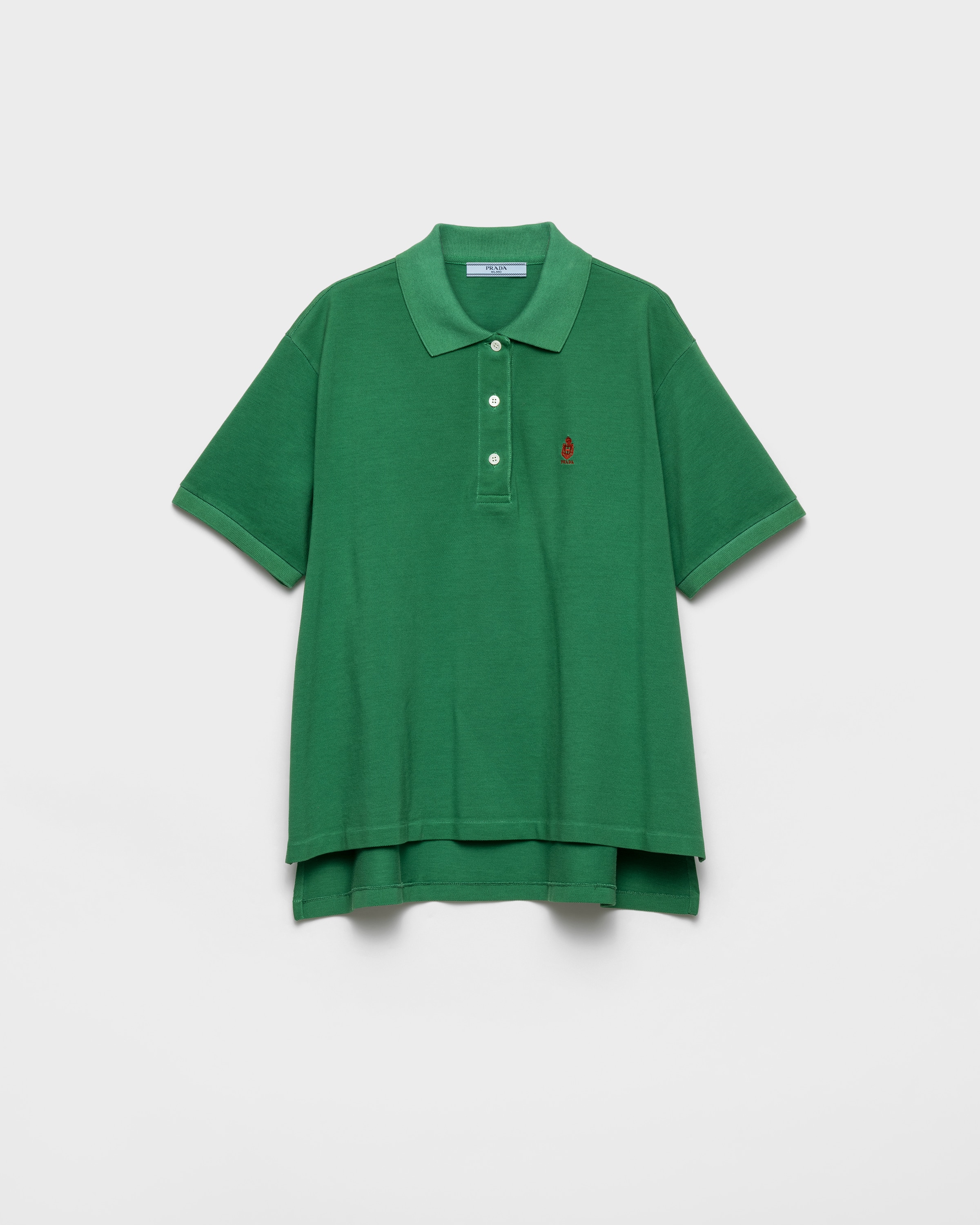 Green Piqué Polo Shirt | PRADA