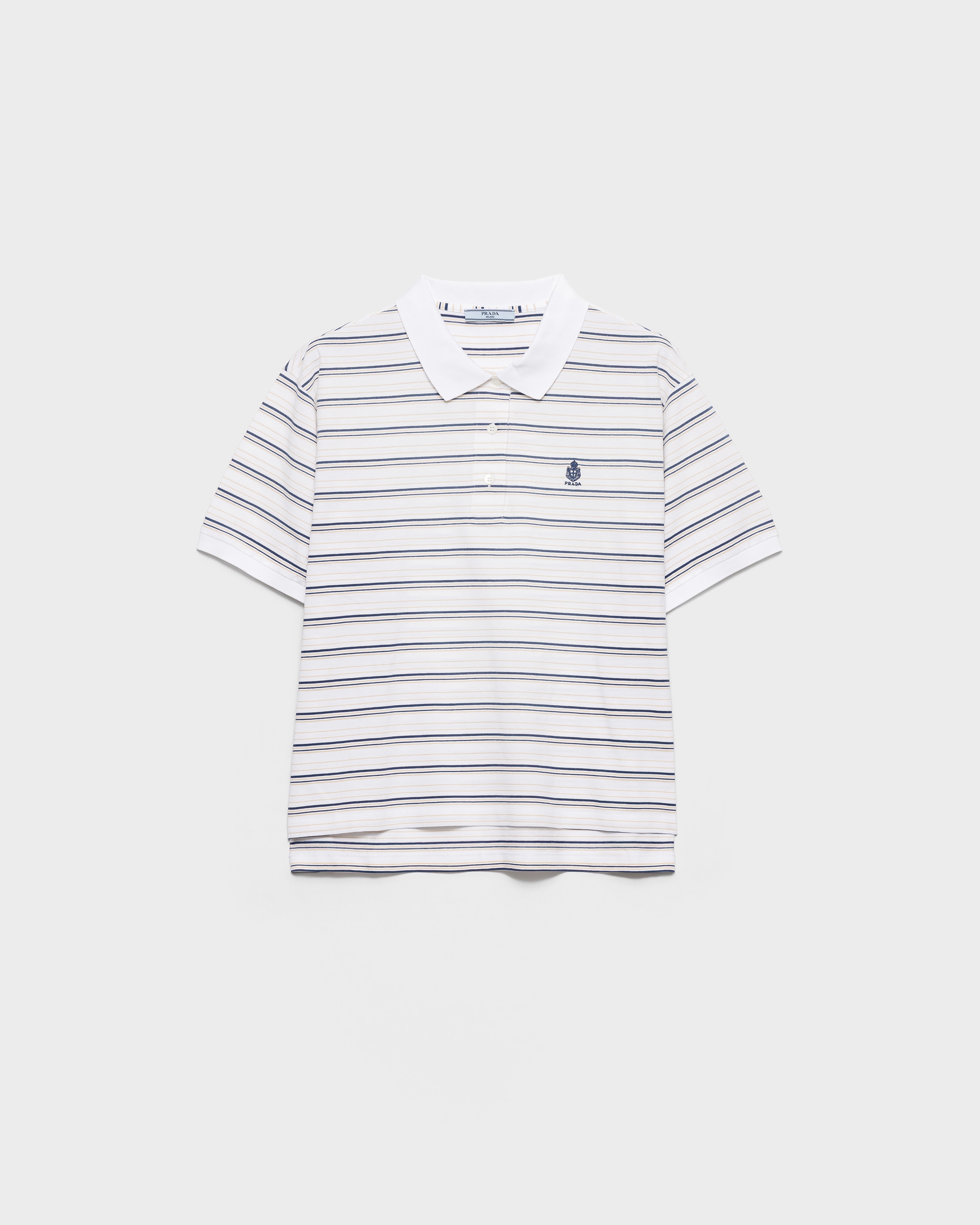 Striped piqué polo shirt