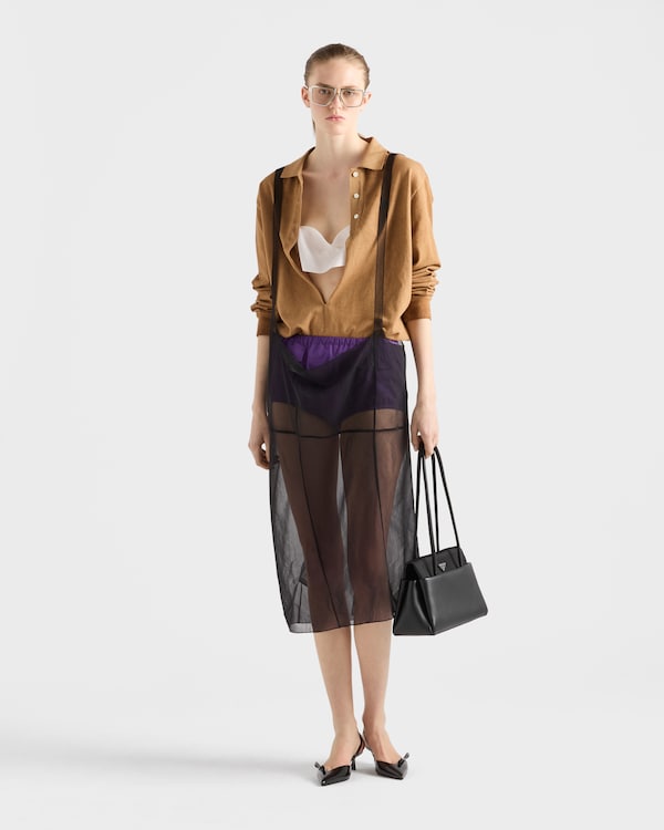 Long-sleeved cotton piqué polo shirt - Khaki Long-sleeved cotton piqué polo shirt - Khaki