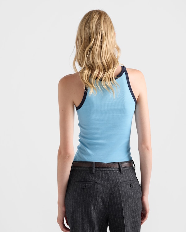 Ribbed knit tank top - LIGHTBLUE / BLUE Ribbed knit tank top - LIGHTBLUE / BLUE
