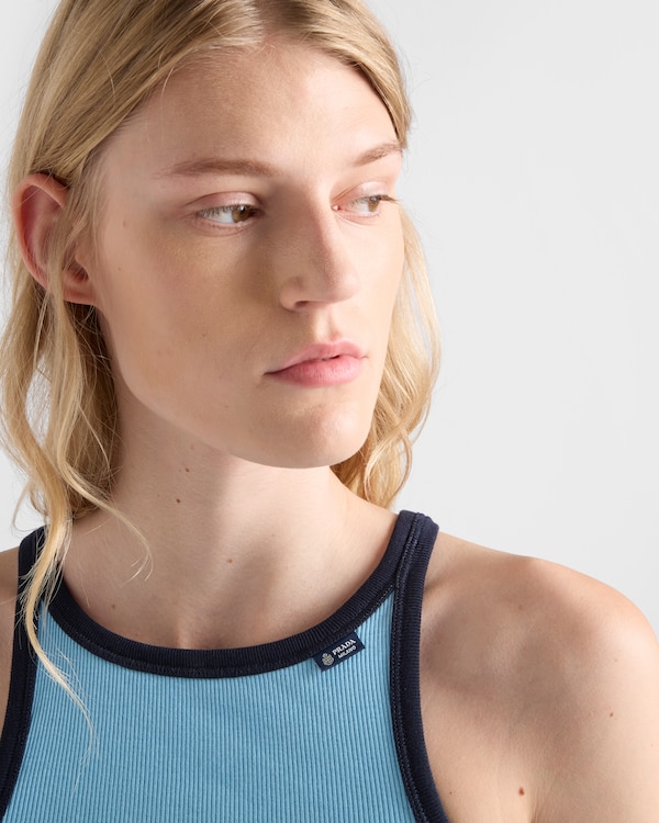 Ribbed knit tank top - LIGHTBLUE / BLUE Ribbed knit tank top - LIGHTBLUE / BLUE