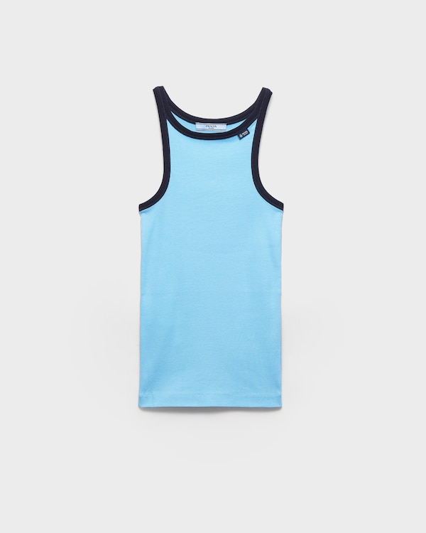 Ribbed knit tank top - LIGHTBLUE / BLUE Ribbed knit tank top - LIGHTBLUE / BLUE