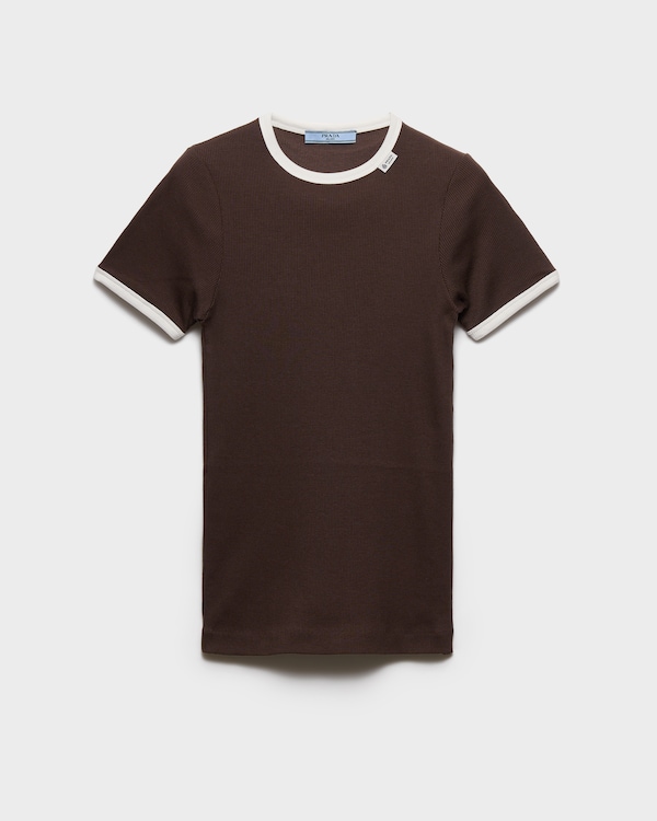 Ribbed knit top - Ebony/White Ribbed knit top - Ebony/White