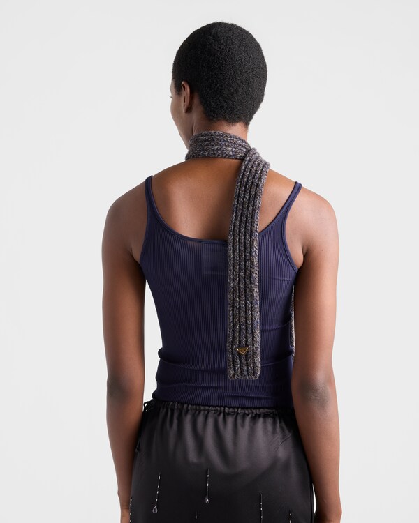 Ribbed knit silk tank top - Baltic Blue Ribbed knit silk tank top - Baltic Blue