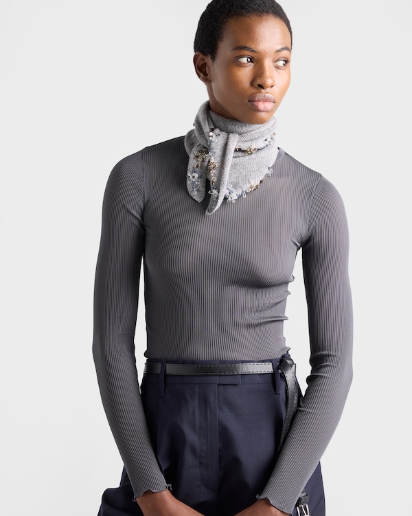 Ribbed knit top - Lead Gray Ribbed knit top - Lead Gray