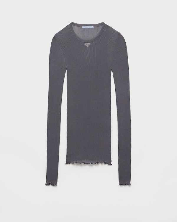 Ribbed knit top - Lead Gray Ribbed knit top - Lead Gray