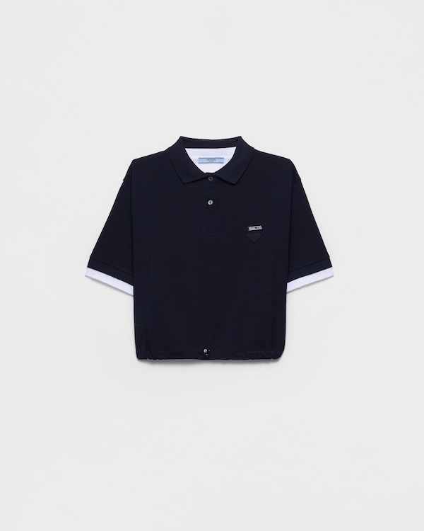 Piqué and jersey polo shirt - Navy Piqué and jersey polo shirt - Navy