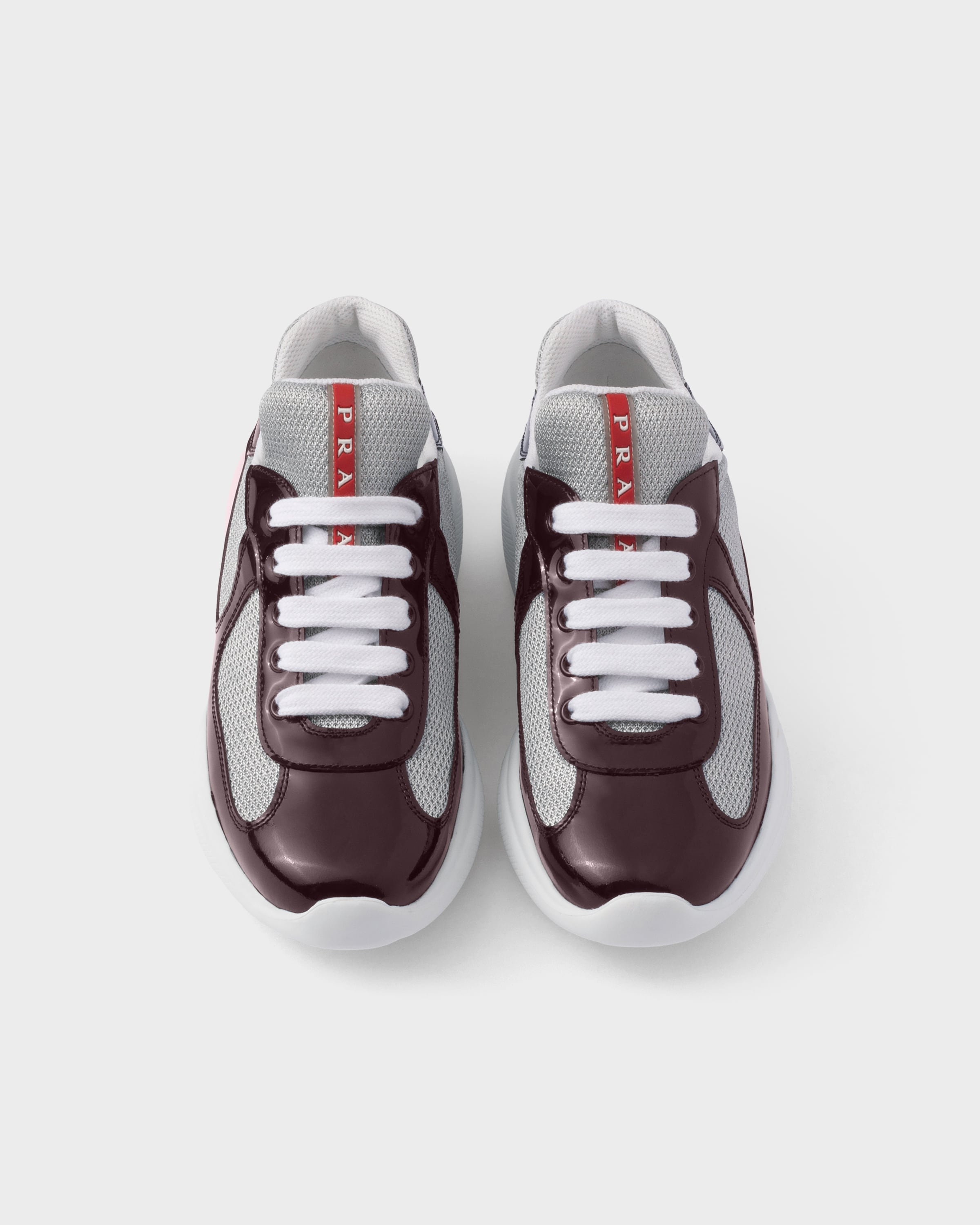 Burgundy Prada America's Cup Biker Fabric Sneakers | PRADA