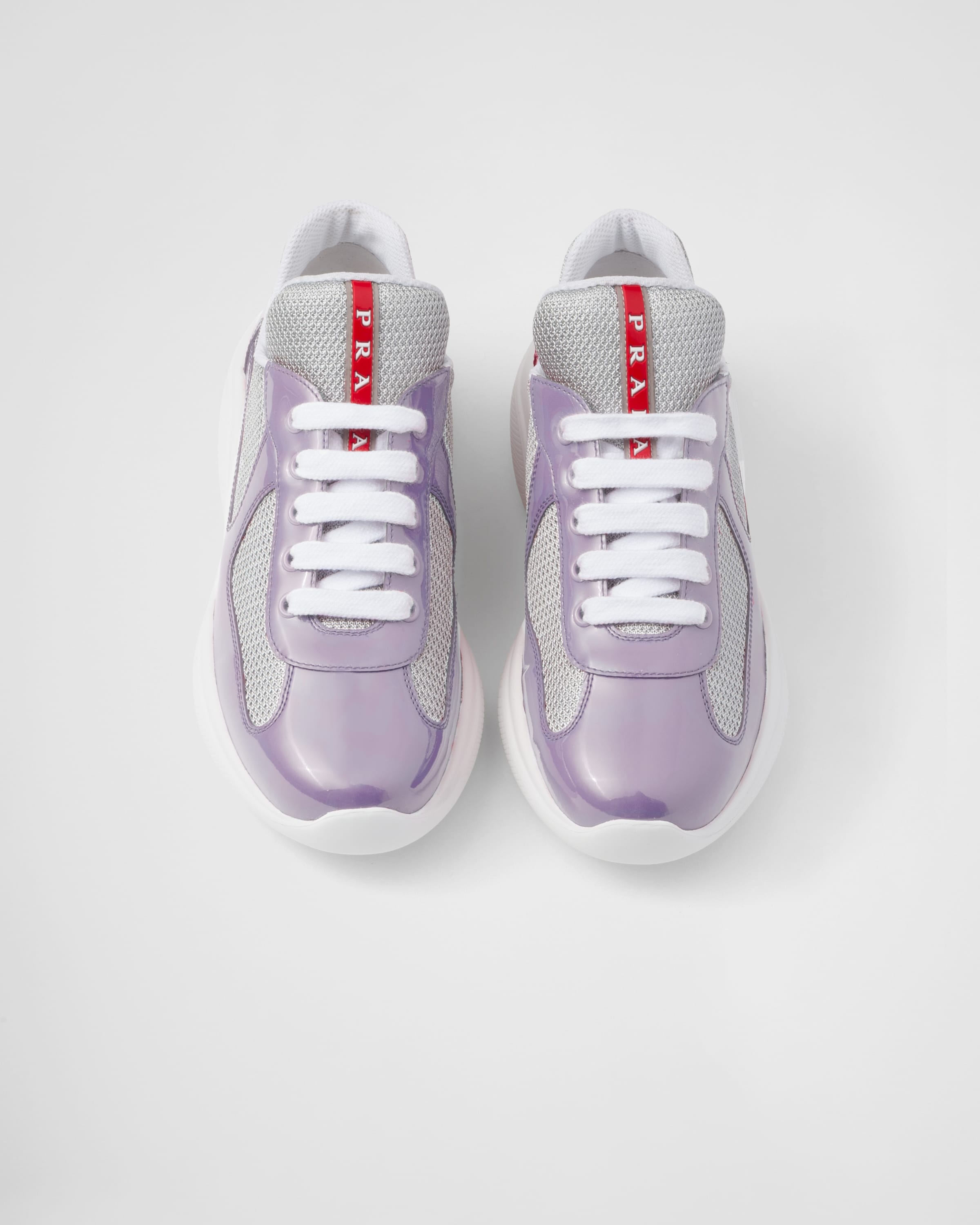 Lilac Prada America's Cup Biker Fabric Sneakers | PRADA