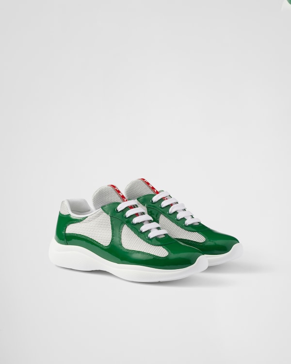 Green Prada America's Cup biker fabric sneakers | PRADA