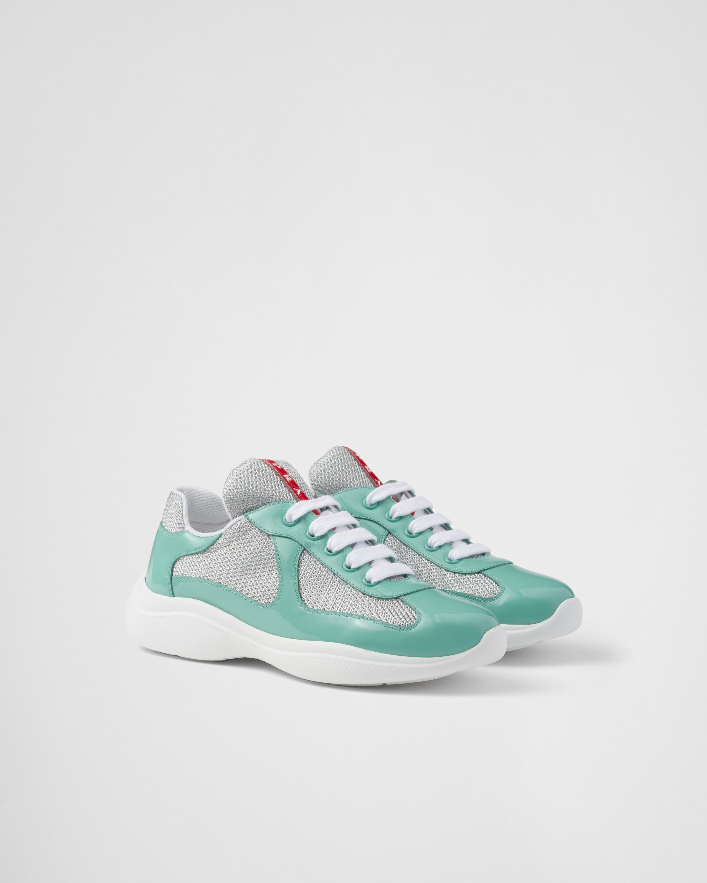 Prada America's Cup Biker Fabric Sneakers In Jade Green