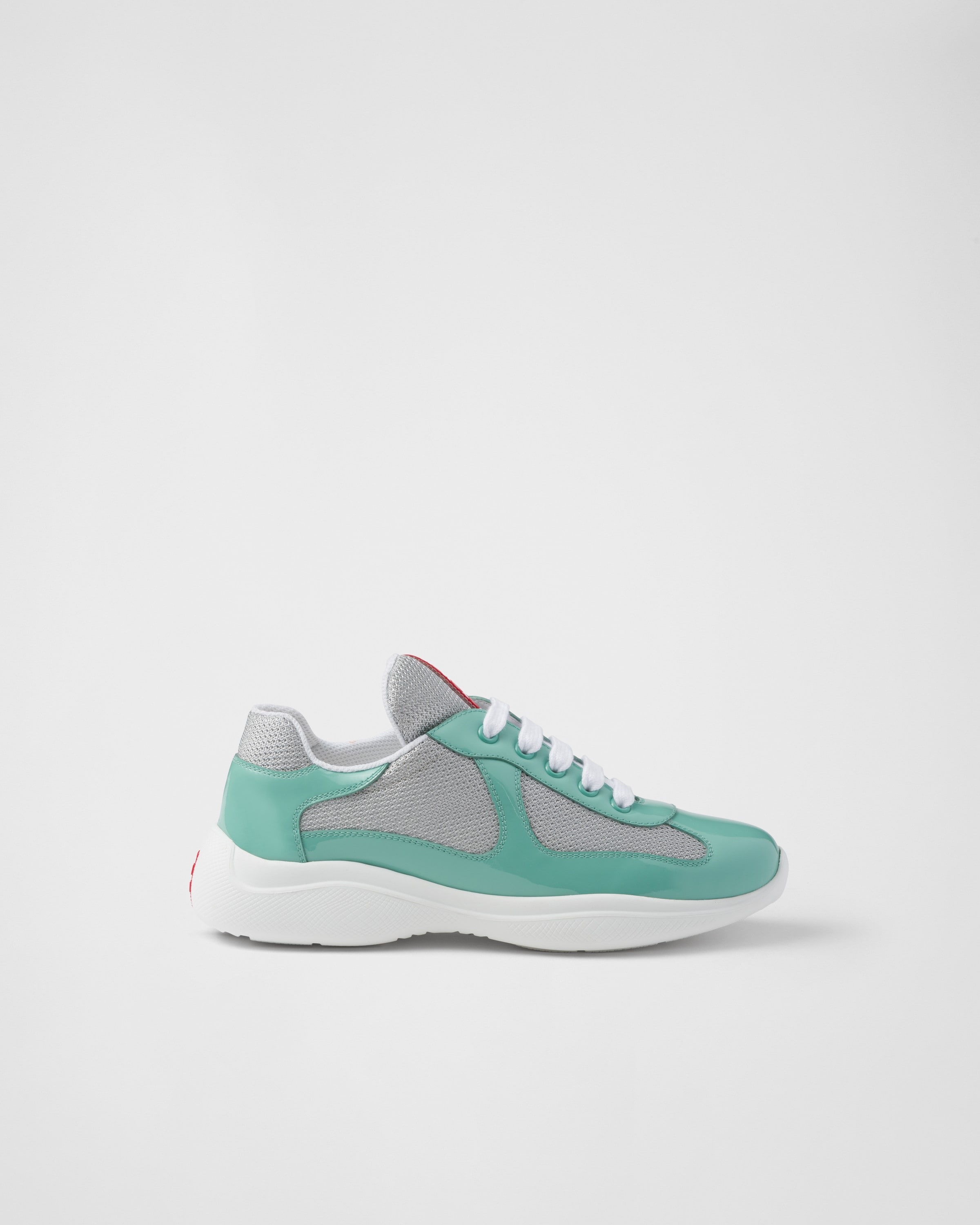 Shop Prada America's Cup Biker Fabric Sneakers In Jade Green