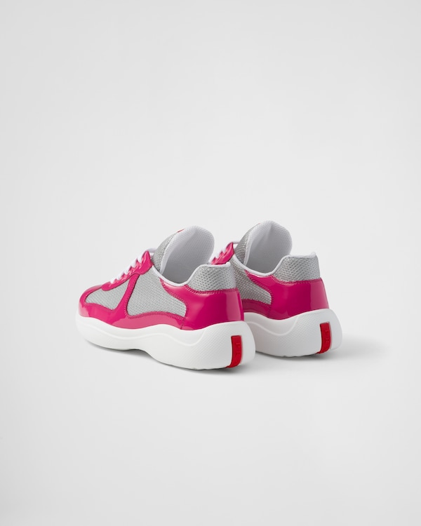 Zapatillas de tejido biker Prada America's Cup - Rosa Peonía Zapatillas de tejido biker Prada America's Cup - Rosa Peonía