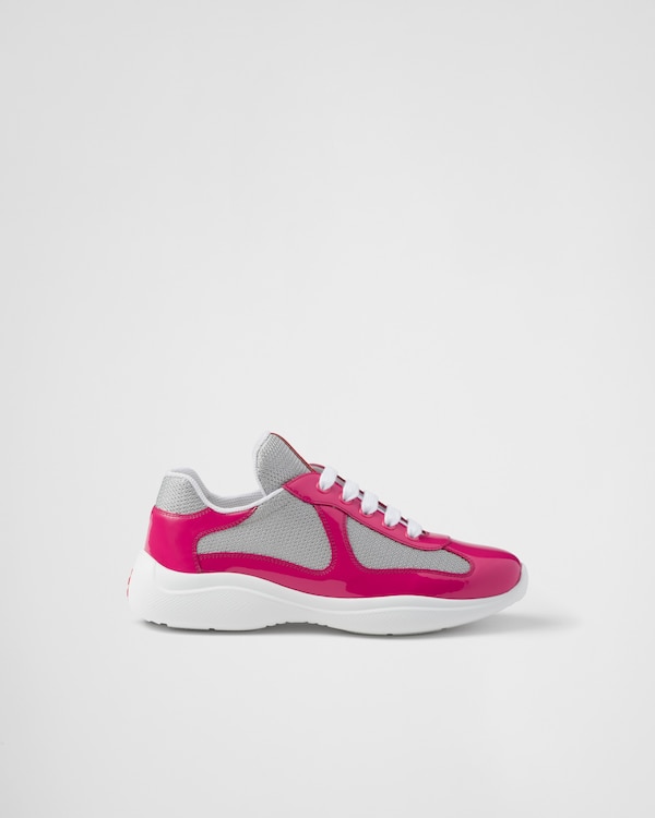 Zapatillas de tejido biker Prada America's Cup - Rosa Peonía Zapatillas de tejido biker Prada America's Cup - Rosa Peonía