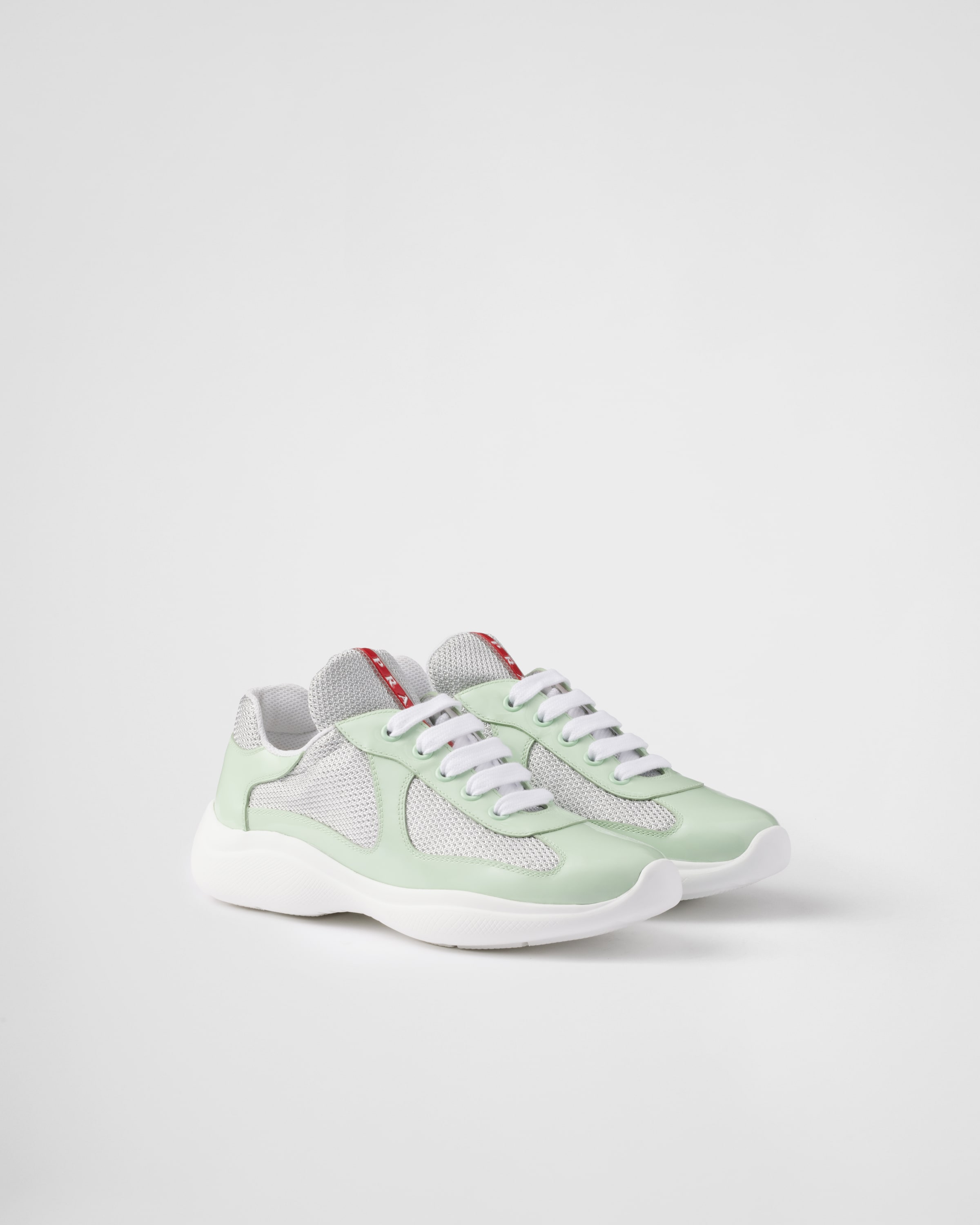 Prada America's Cup Biker Fabric Sneakers In Dew