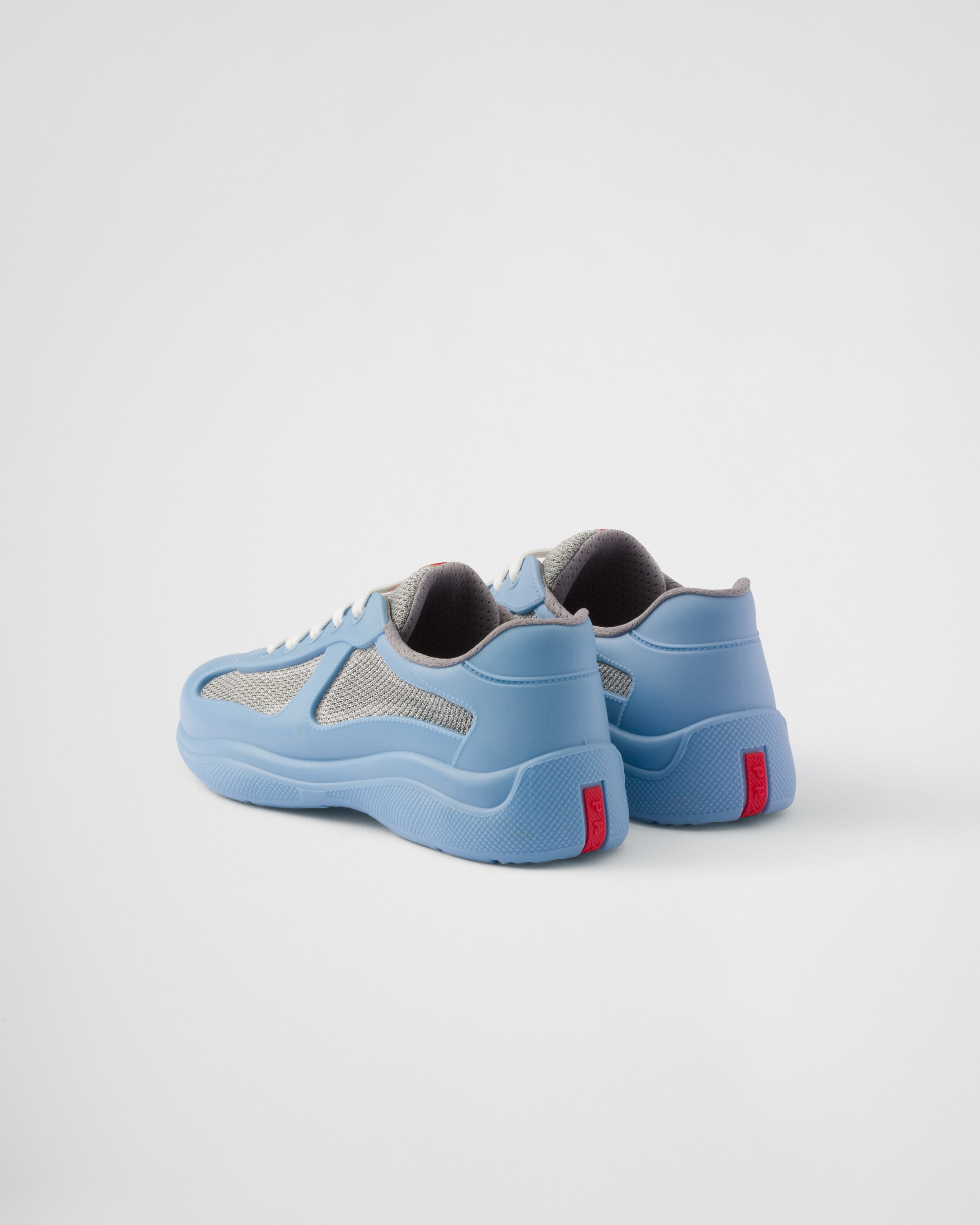 Light Blue Prada America s Cup Soft Rubber And Bike Fabric Sneakers PRADA