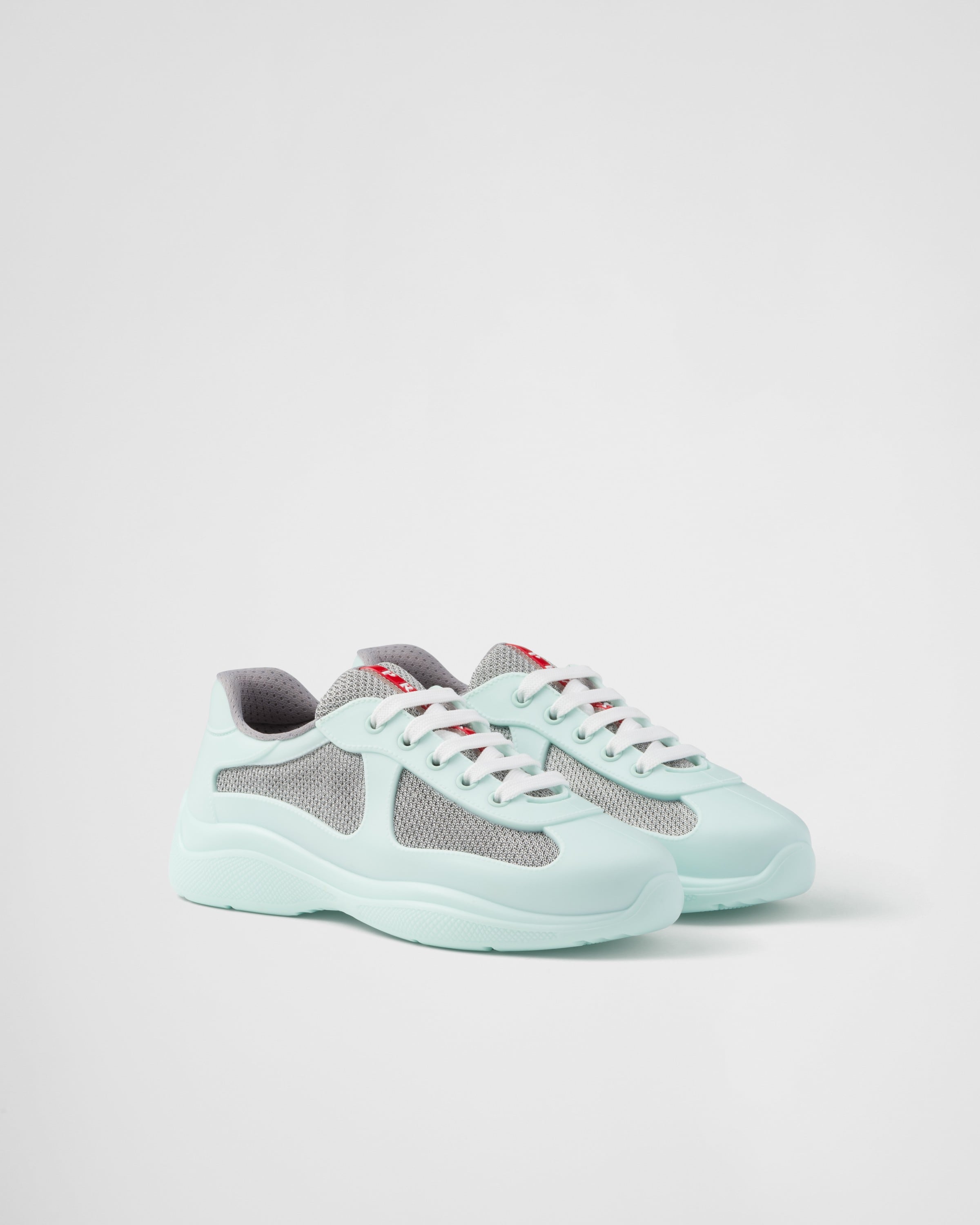 Prada America's Cup Panelled Sneakers In Blue