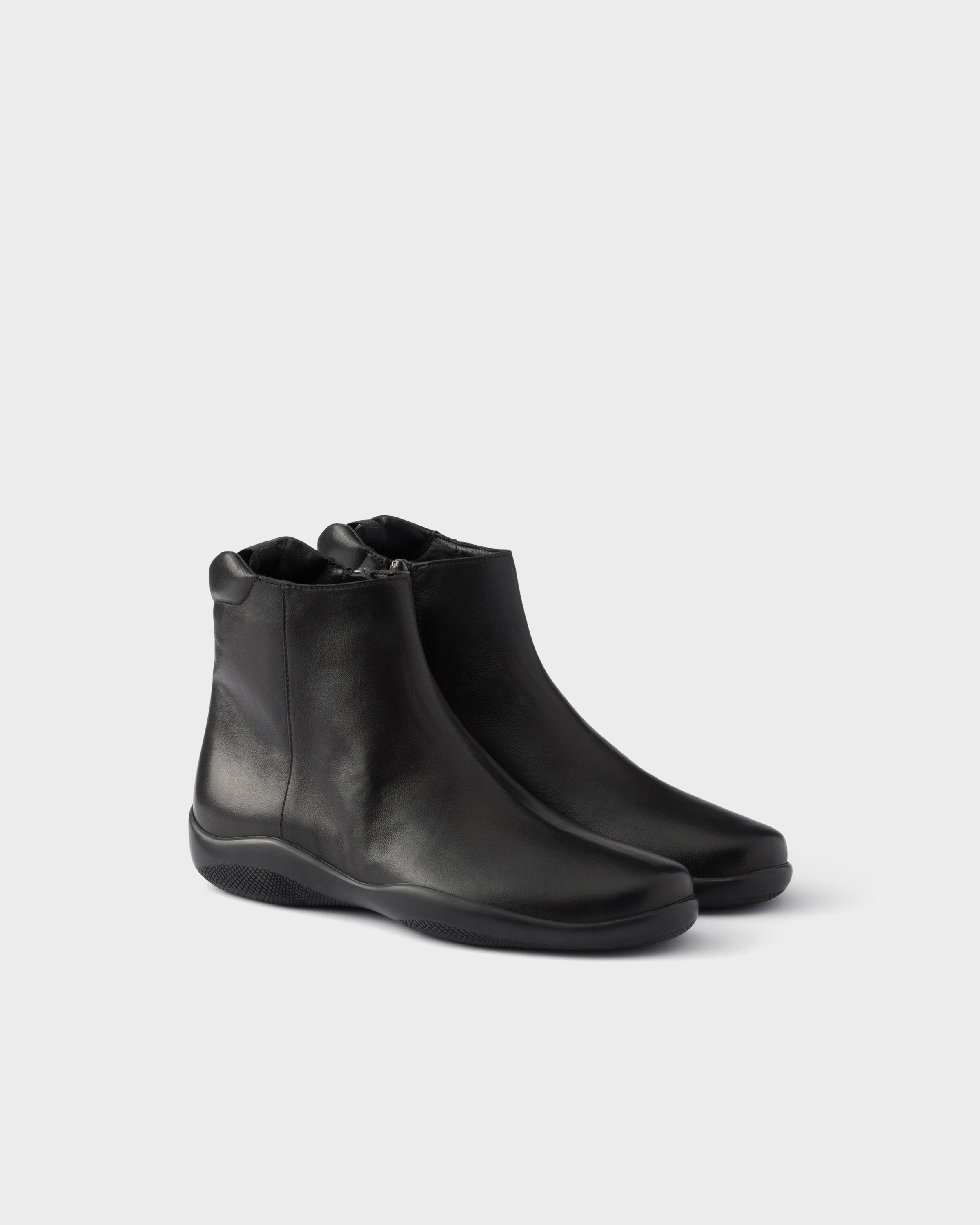 Black Toblach Nappa Leather Booties | PRADA - United States