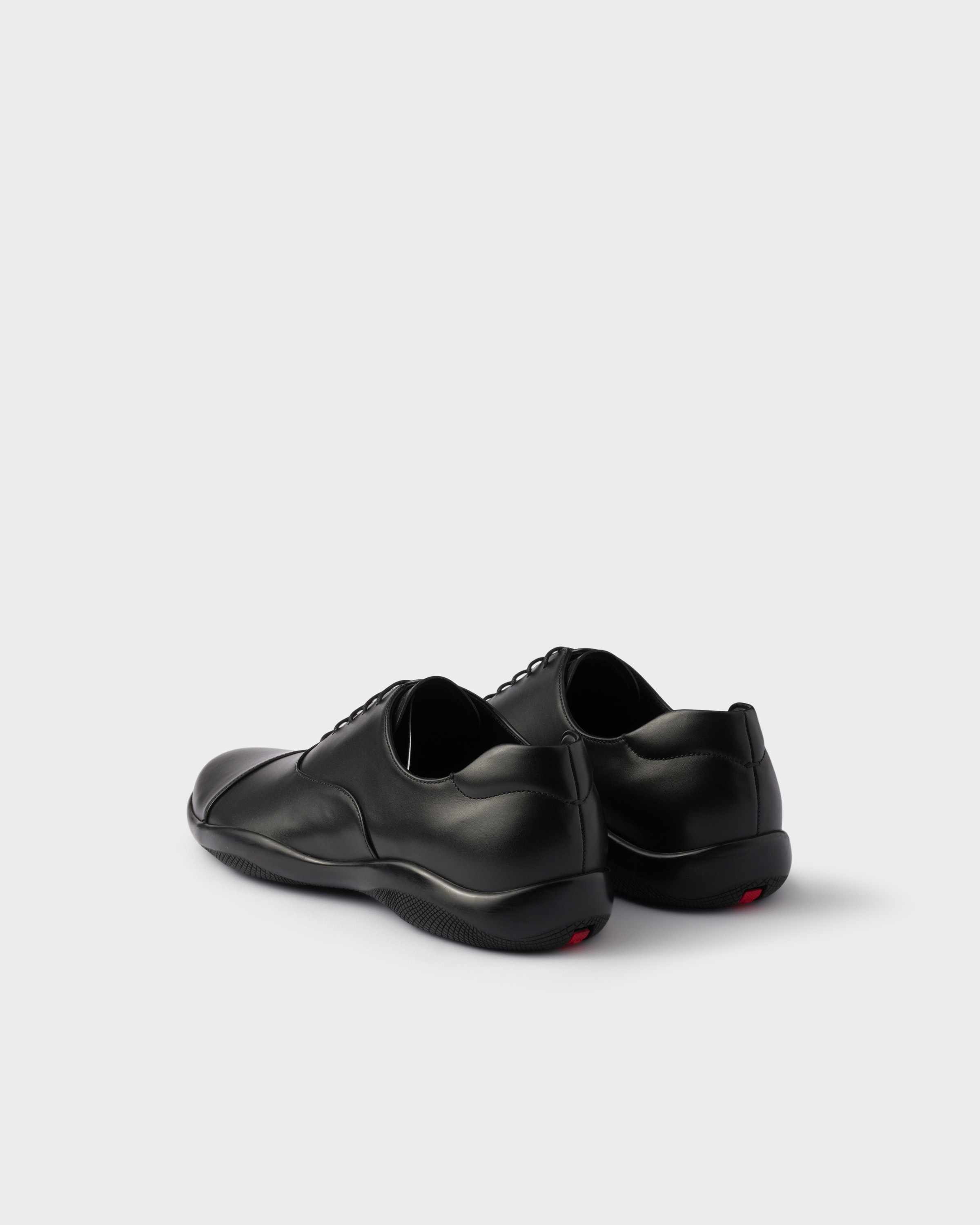 ■PRADA プラダ レザー レースアップシューズ Prada/プラダ｜ブラック レザー レースアップ シューズ