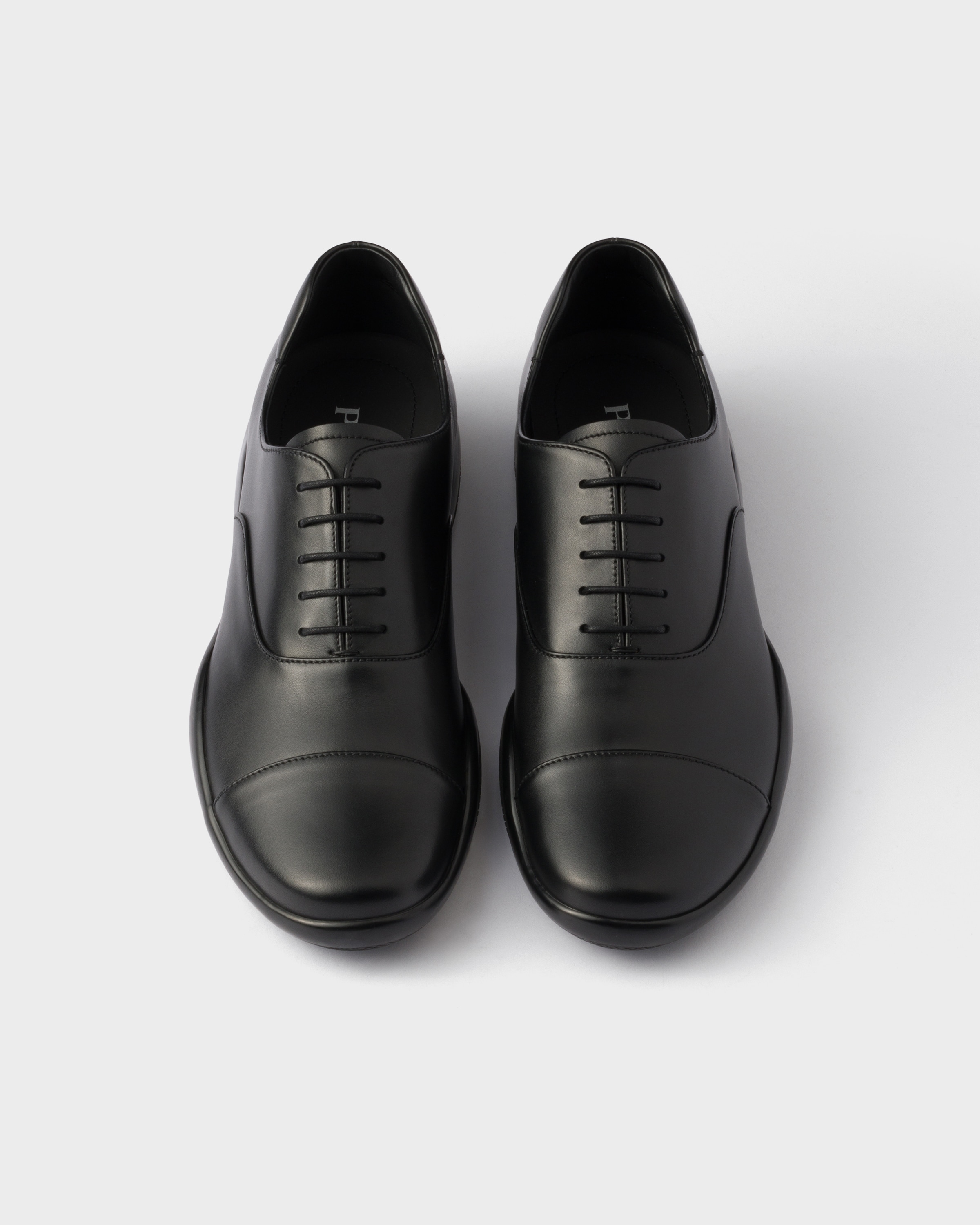靴 PRADA verclo leather shoes black Black Prada Toblach Laced Leather Shoes | PRADA