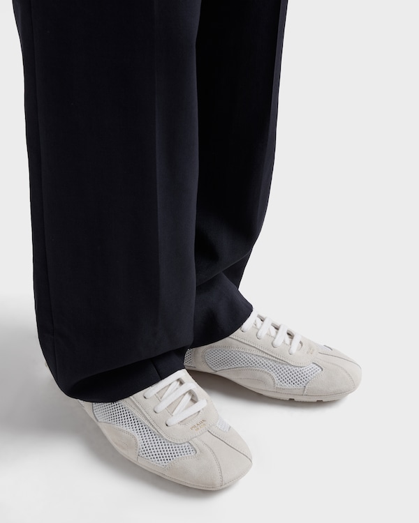 Montecarlo Re-Edition 2005 suede and mesh sneakers - White Montecarlo Re-Edition 2005 suede and mesh sneakers - White