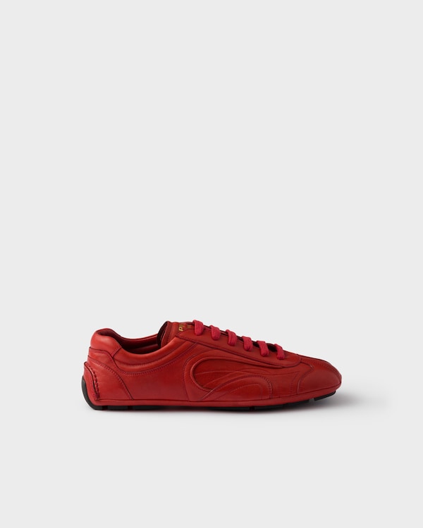 Montecarlo Re-Edition 2005 antiqued nappa leather sneakers - Red Montecarlo Re-Edition 2005 antiqued nappa leather sneakers - Red