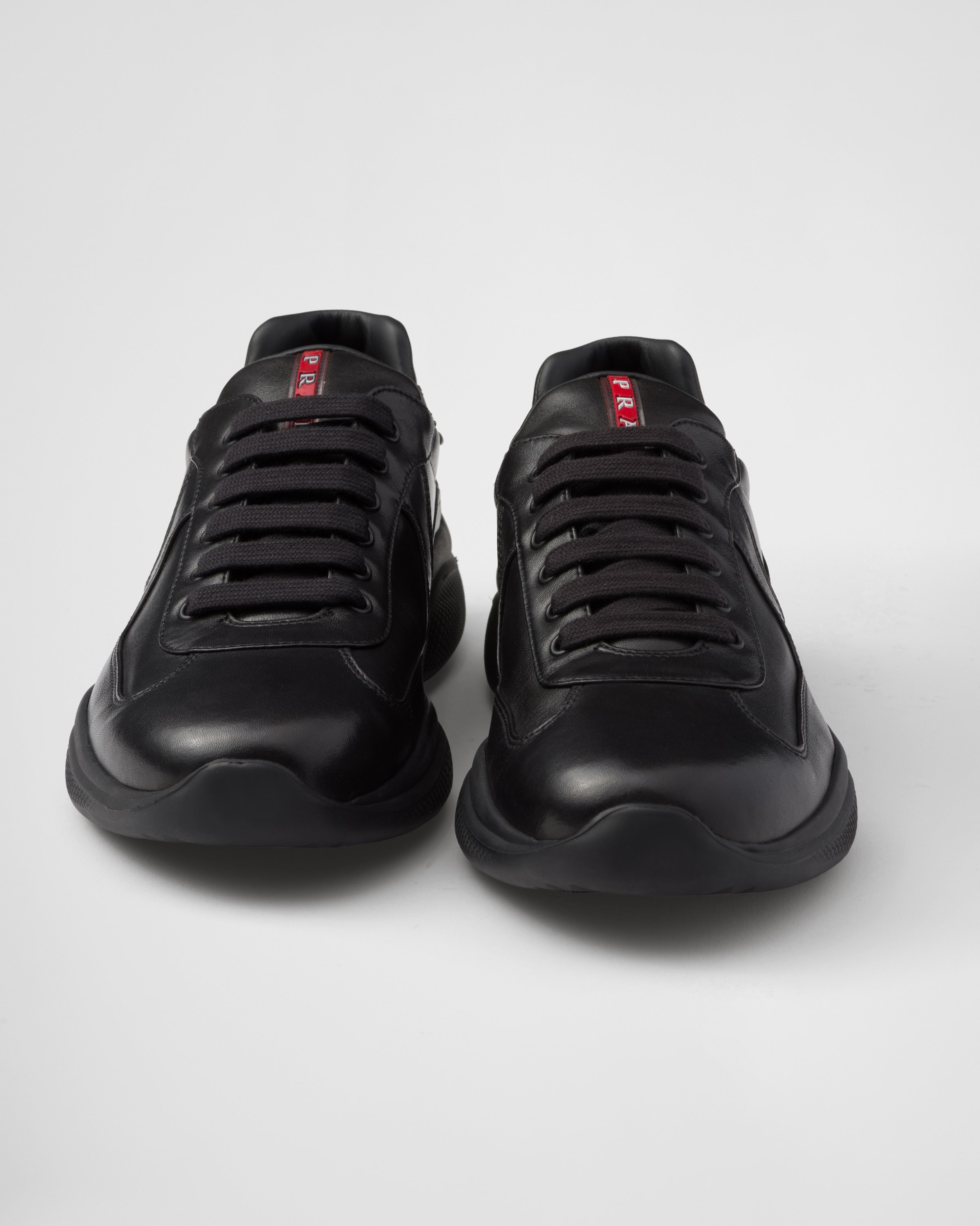 Black Prada America's Cup Nappa Leather Sneakers | PRADA - United