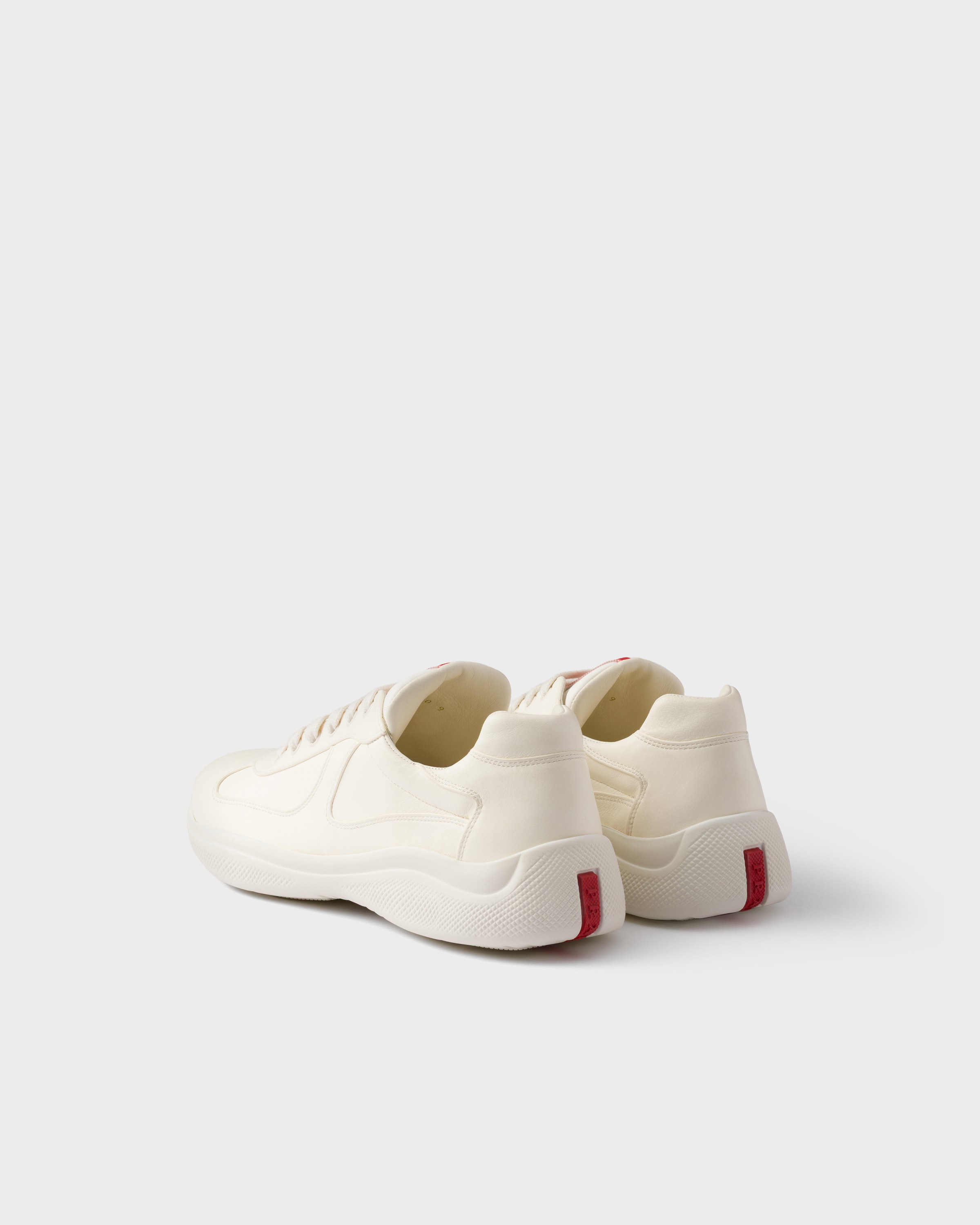 Prada Men Leather Low-top Sneakers In White