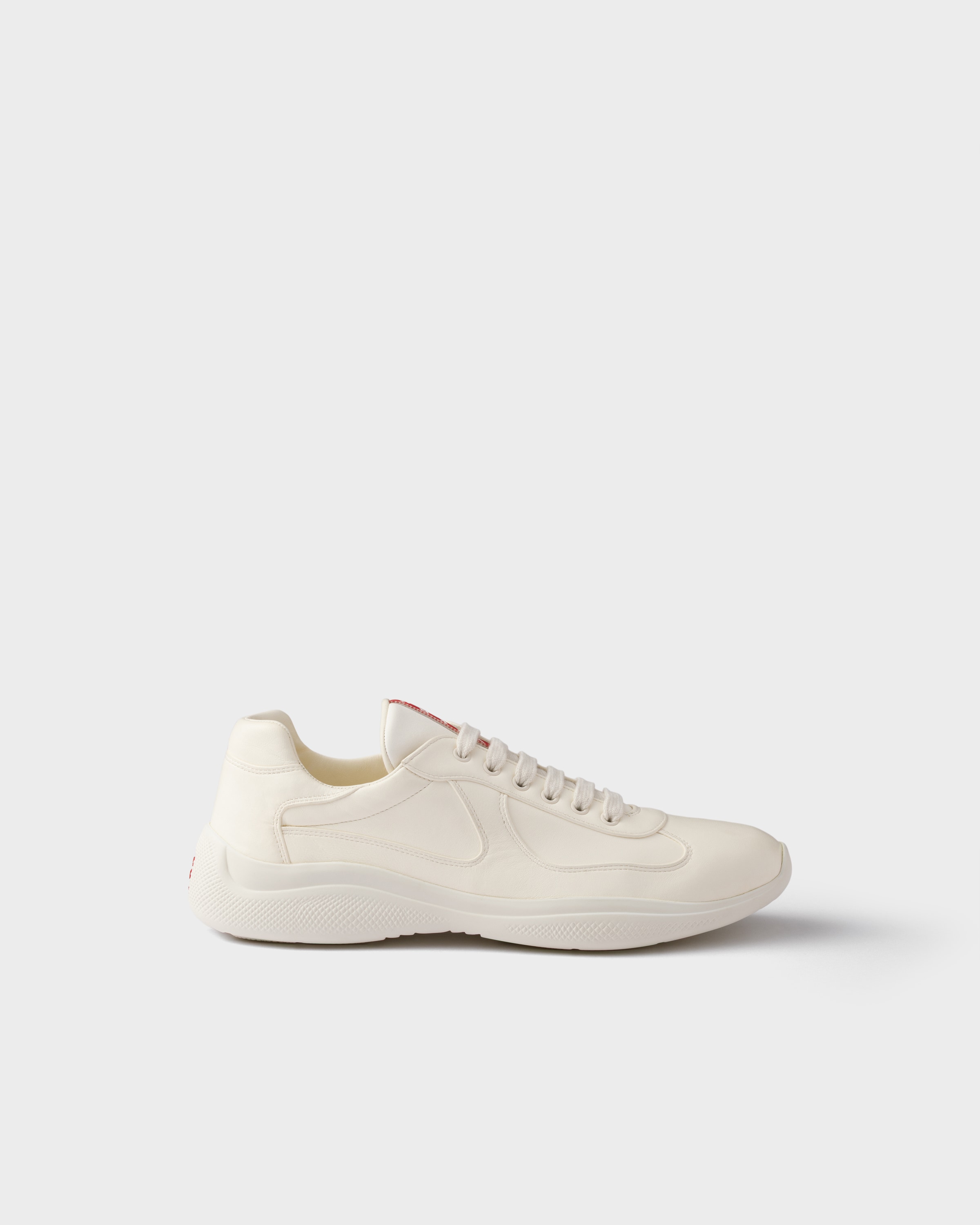 Prada Men Leather Low-top Sneakers In White